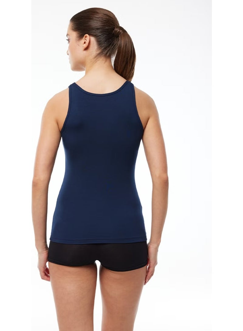 Malabadi Women's Navy Blue Modal Tank Top 139 - Image 3